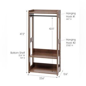 $282 Small Open Wood Storage Shelf Organizer, Clothing Rack, Child Clothes